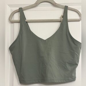 Green Crop Top with Built in bra